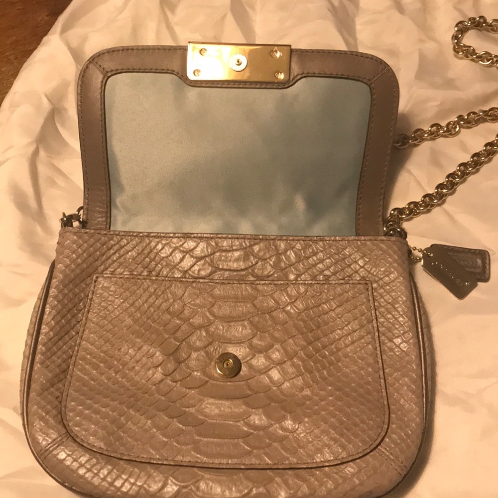 Coach Leather Python Shoulder Bag (Mushroom Color) - image 4